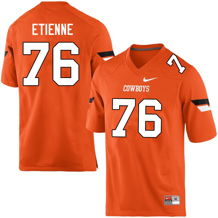 Men #76 Caleb Etienne Oklahoma State Cowboys College Football Jerseys Sale-Orange - Click Image to Close